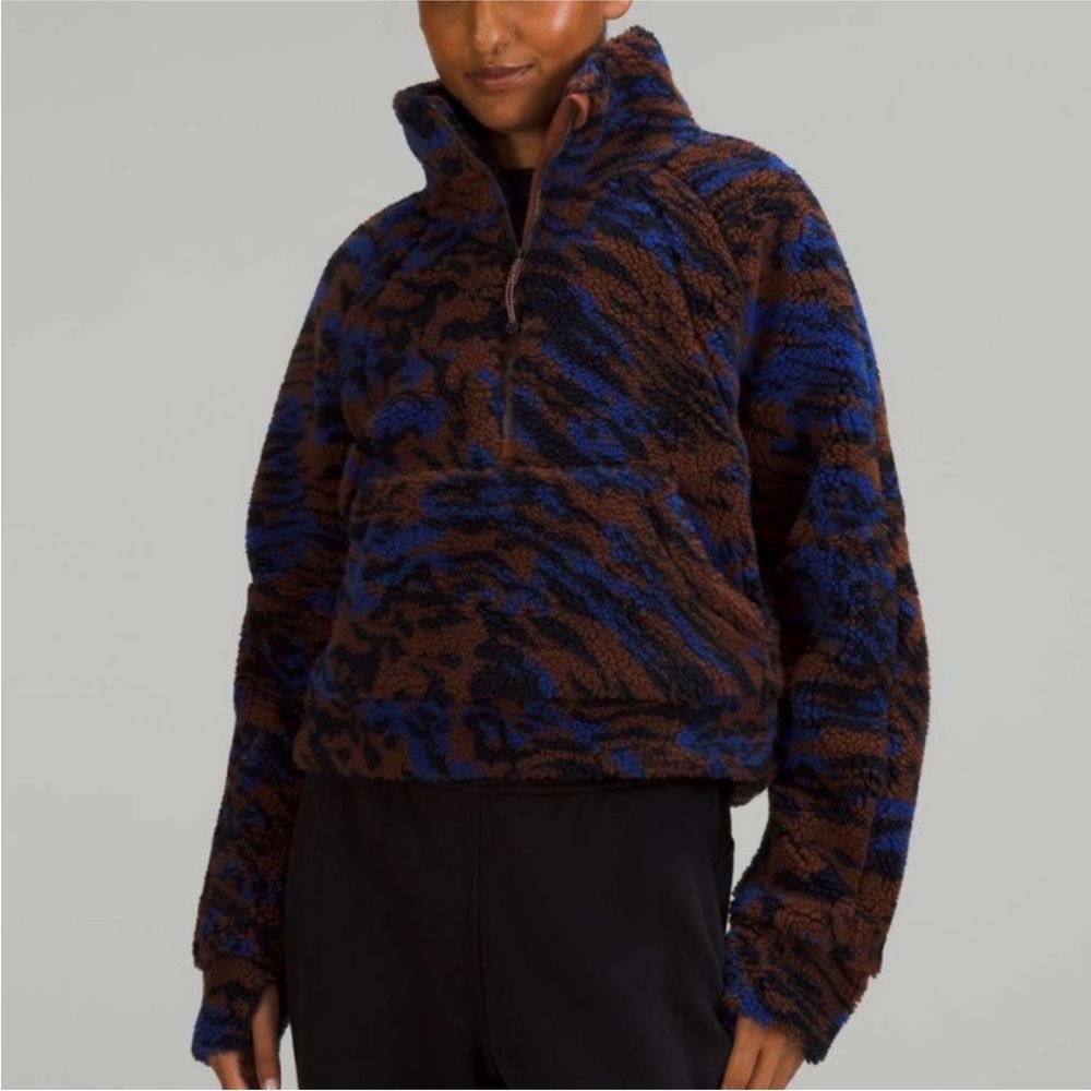 Lululemon Brown and Blue Fleece Pullover
